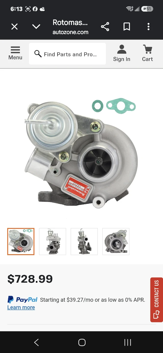 Turbocharger for Smart Fortwo 1L 3 cylinder 08-12