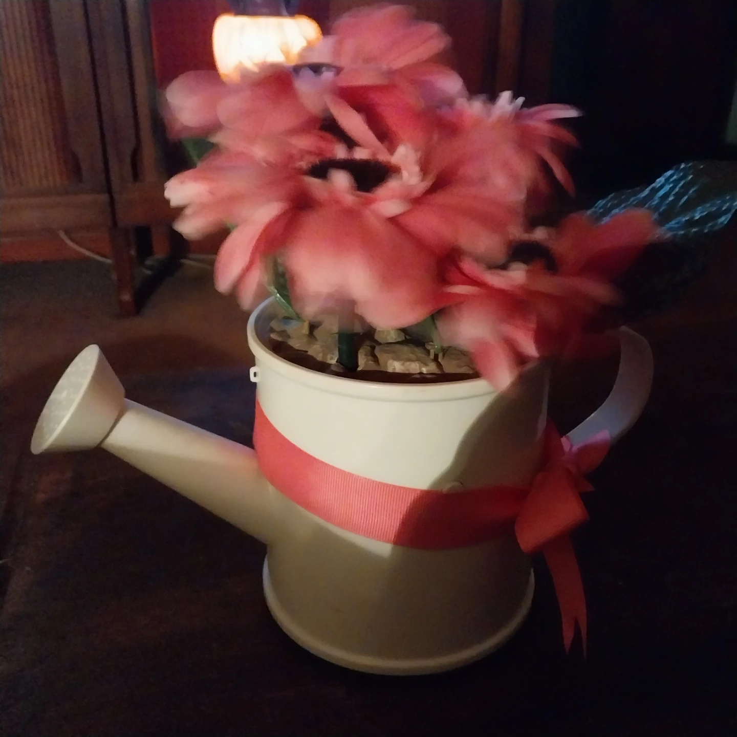 Dancing Daisies  Decorative Watering Can with Artificial Flowers