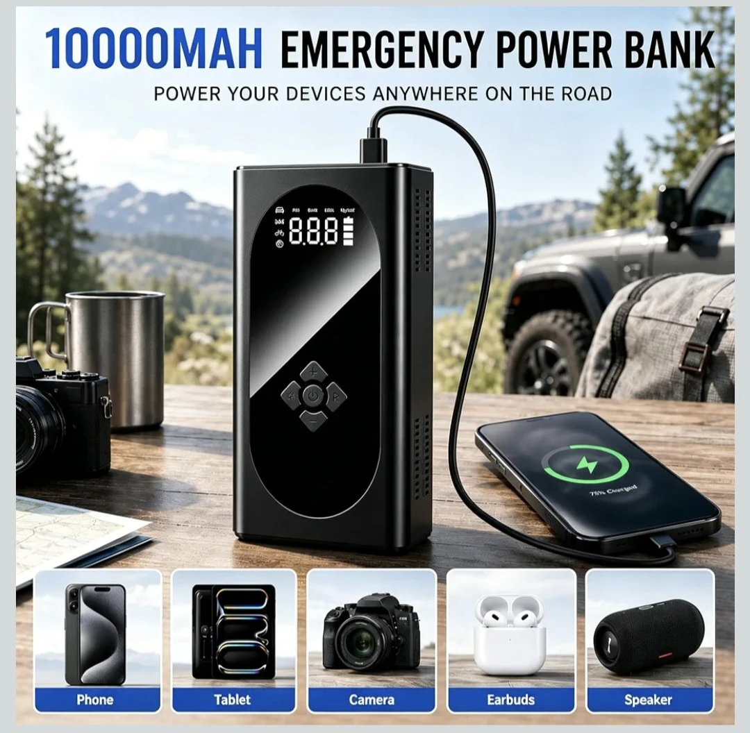 Portable Car Jump Starter and Air Compressor - photo 4