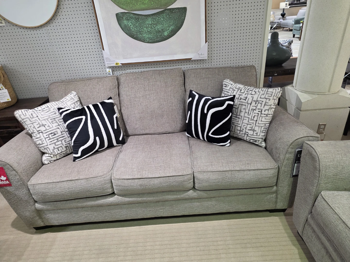 Beige Three-Seater Sofa