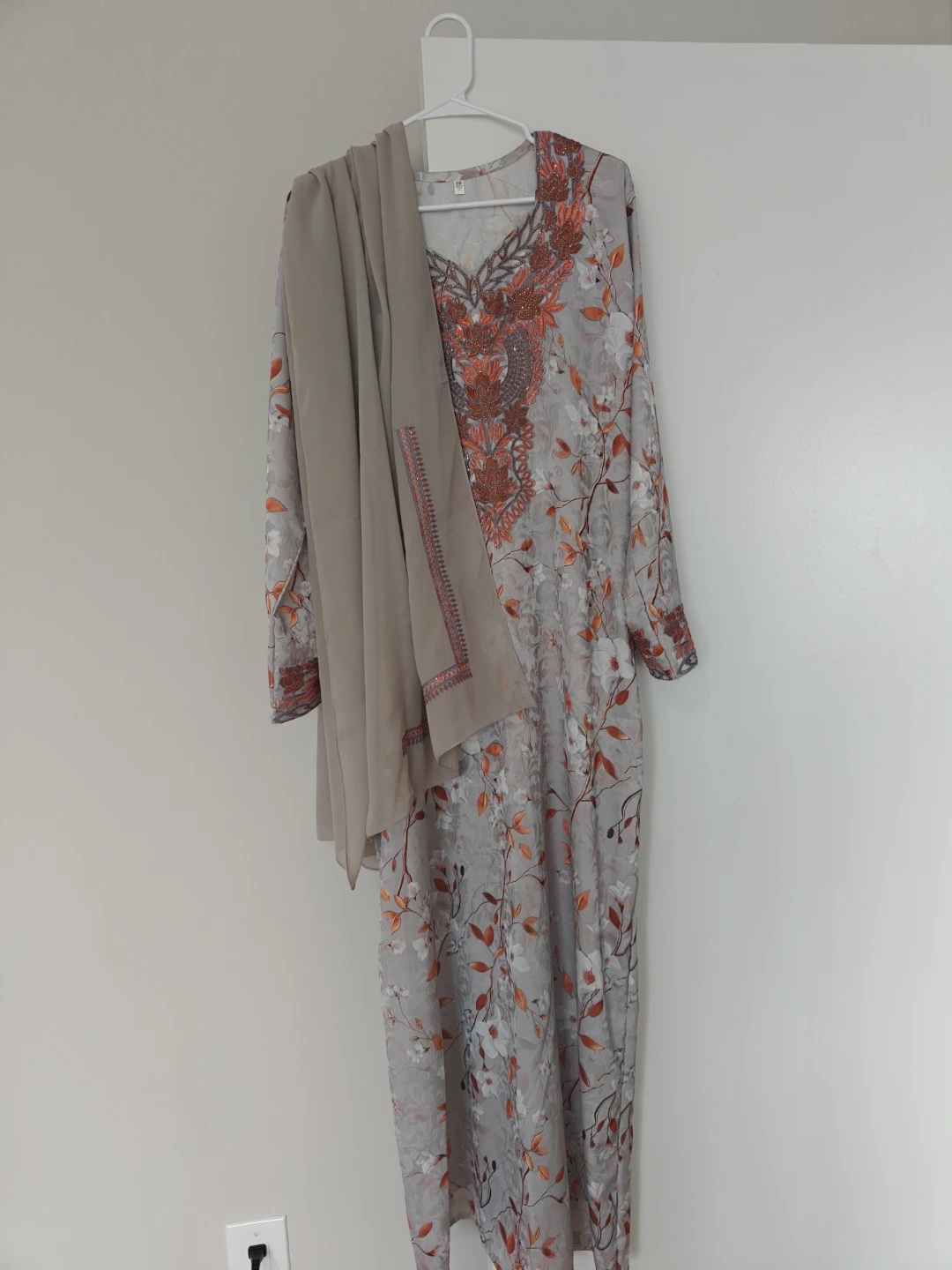 Floral Embroidered Kaftan Dress