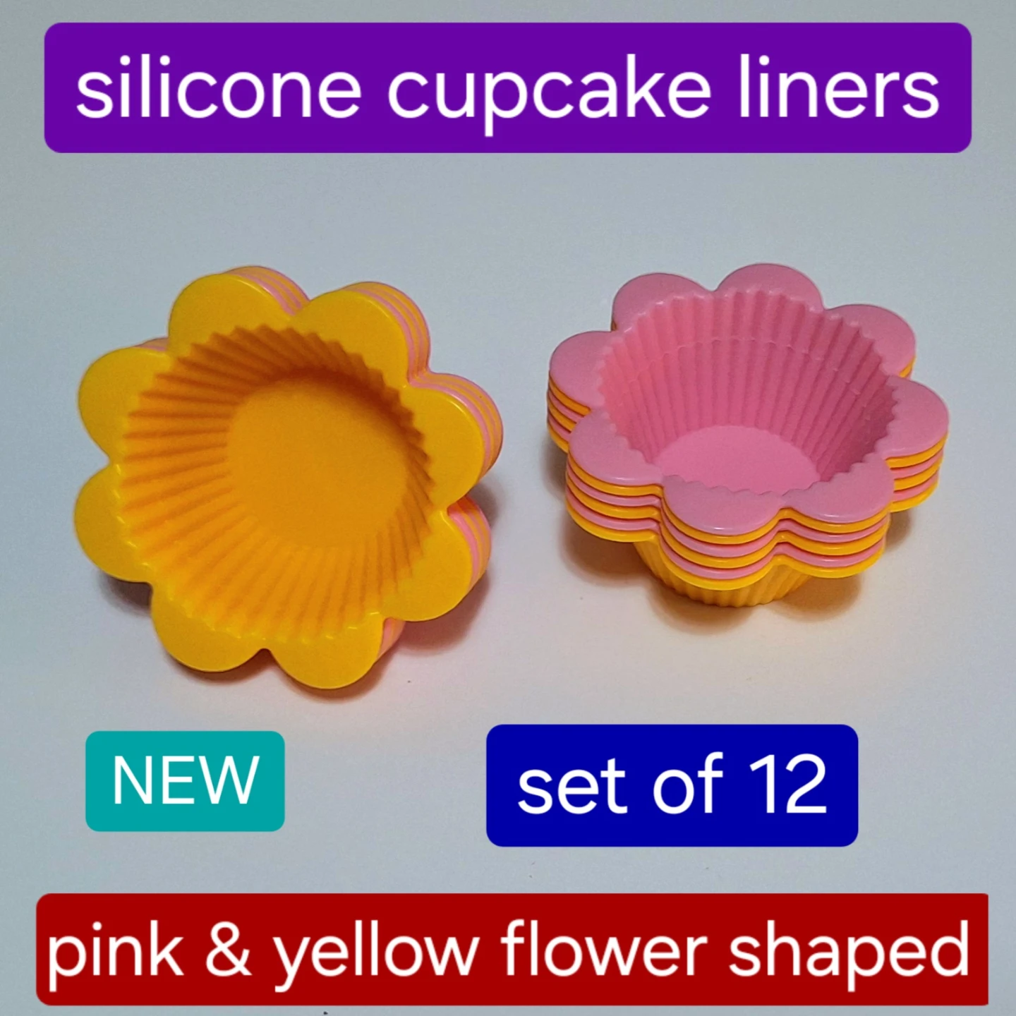 Cupcake silicone liners - NEW flower-shaped liners