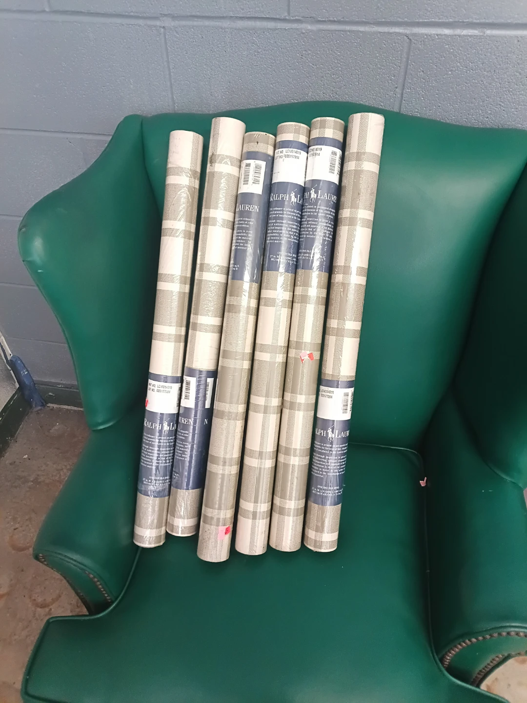 6 Rolls Ralph Lauren Plaid Wallpaper