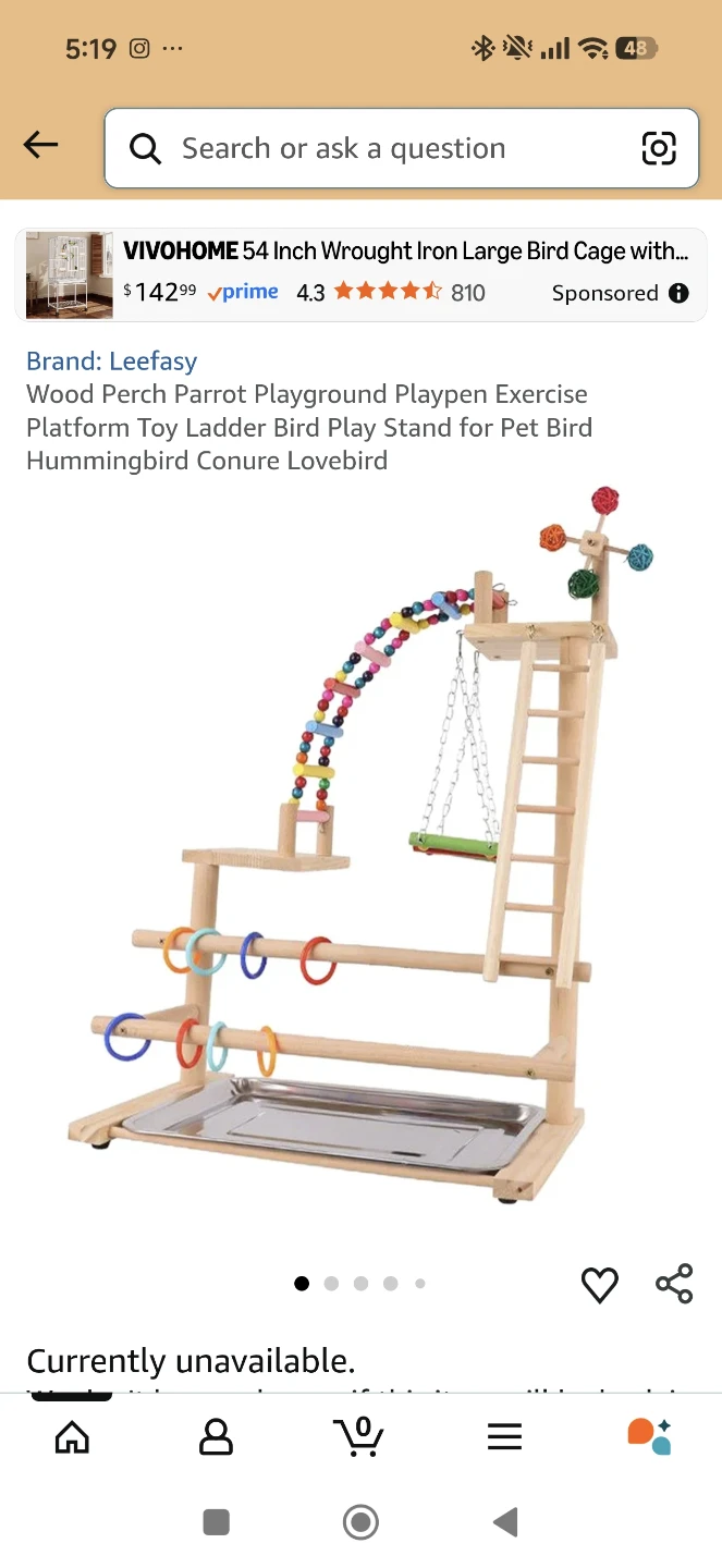 Leefasy Wood Bird Play Stand - photo 3