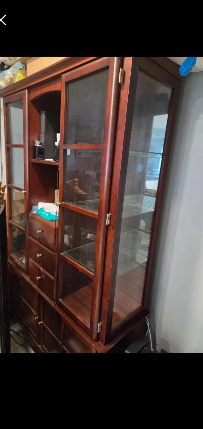 Traditional Wood and Glass China Cabinet