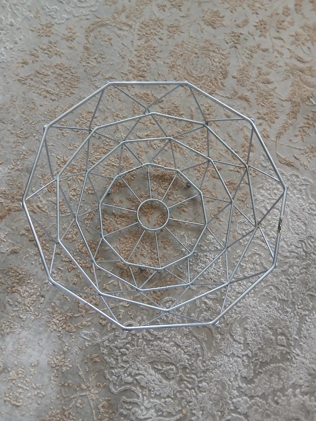 Geometric Silver Metal Fruit Basket - photo 2