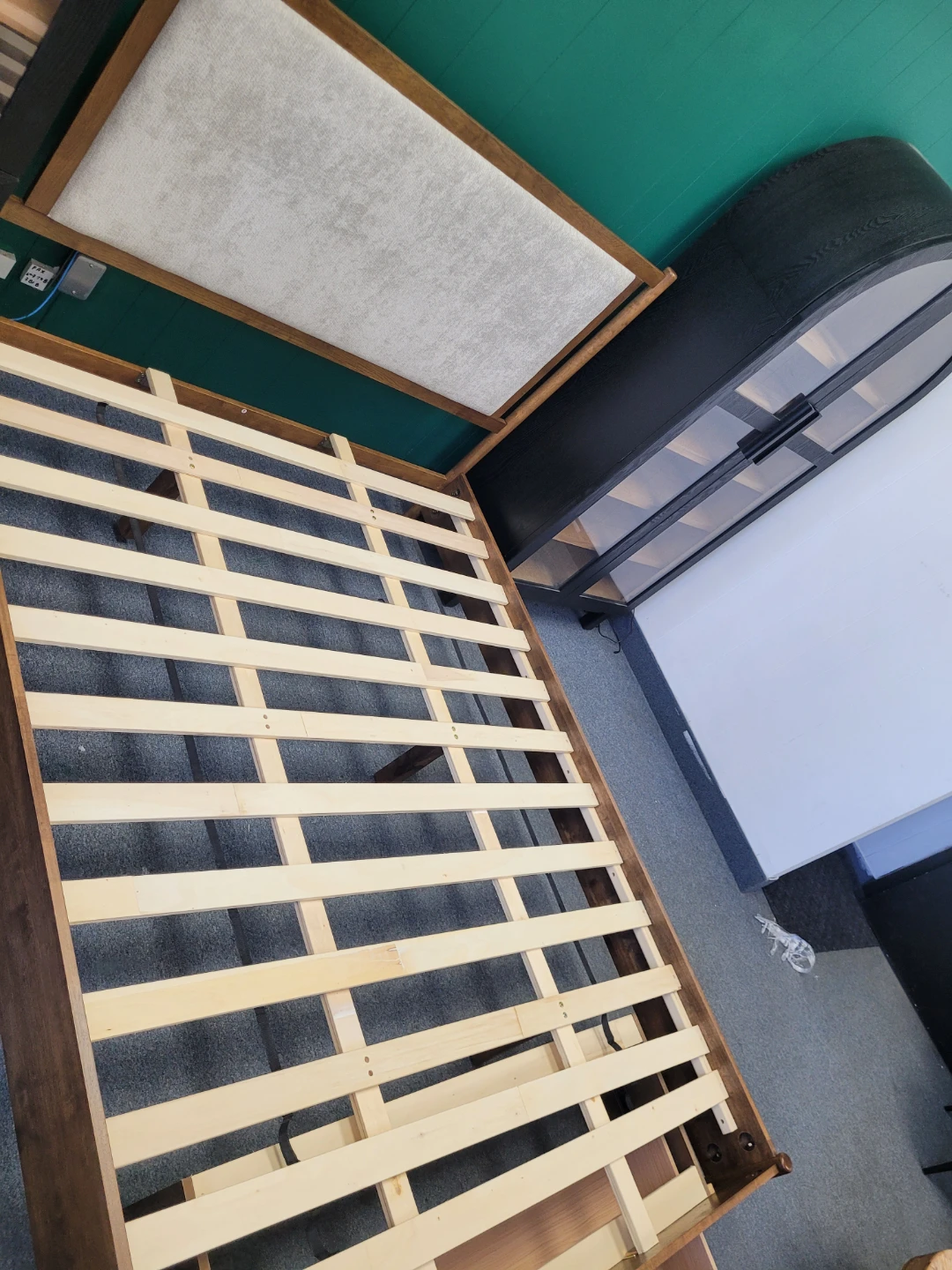 Upholstered Wooden Queen Bed Frame - photo 2