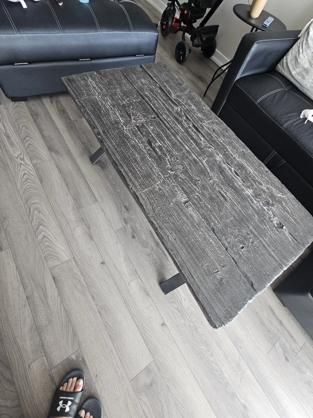 Rustic Wood Coffee Table with Metal X-Legs - photo 3