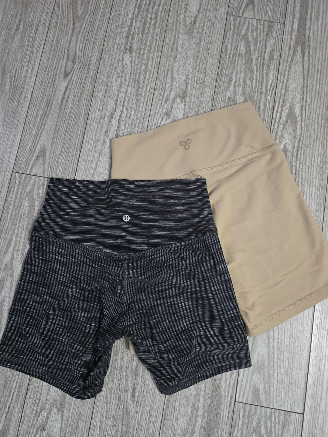 Two pairs of athletic shorts (Lululemon and Aritzia)