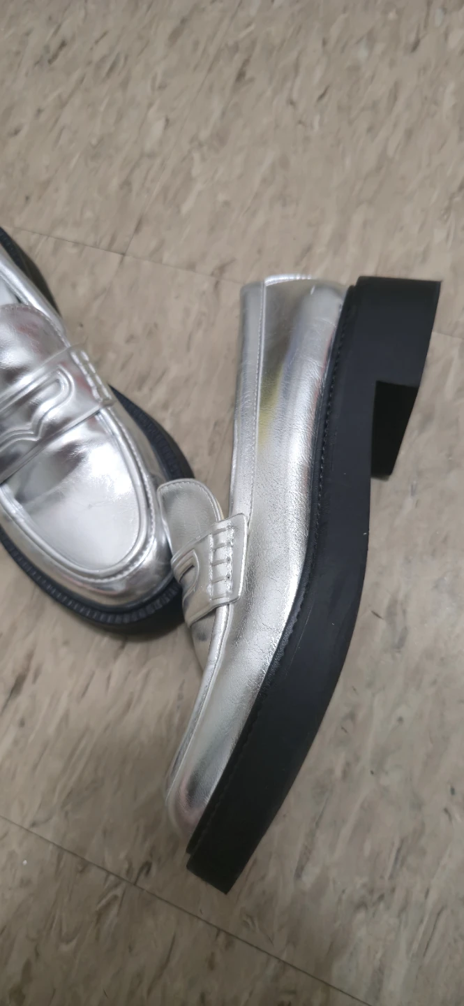 Zara Silver Metallic Loafers - photo 3