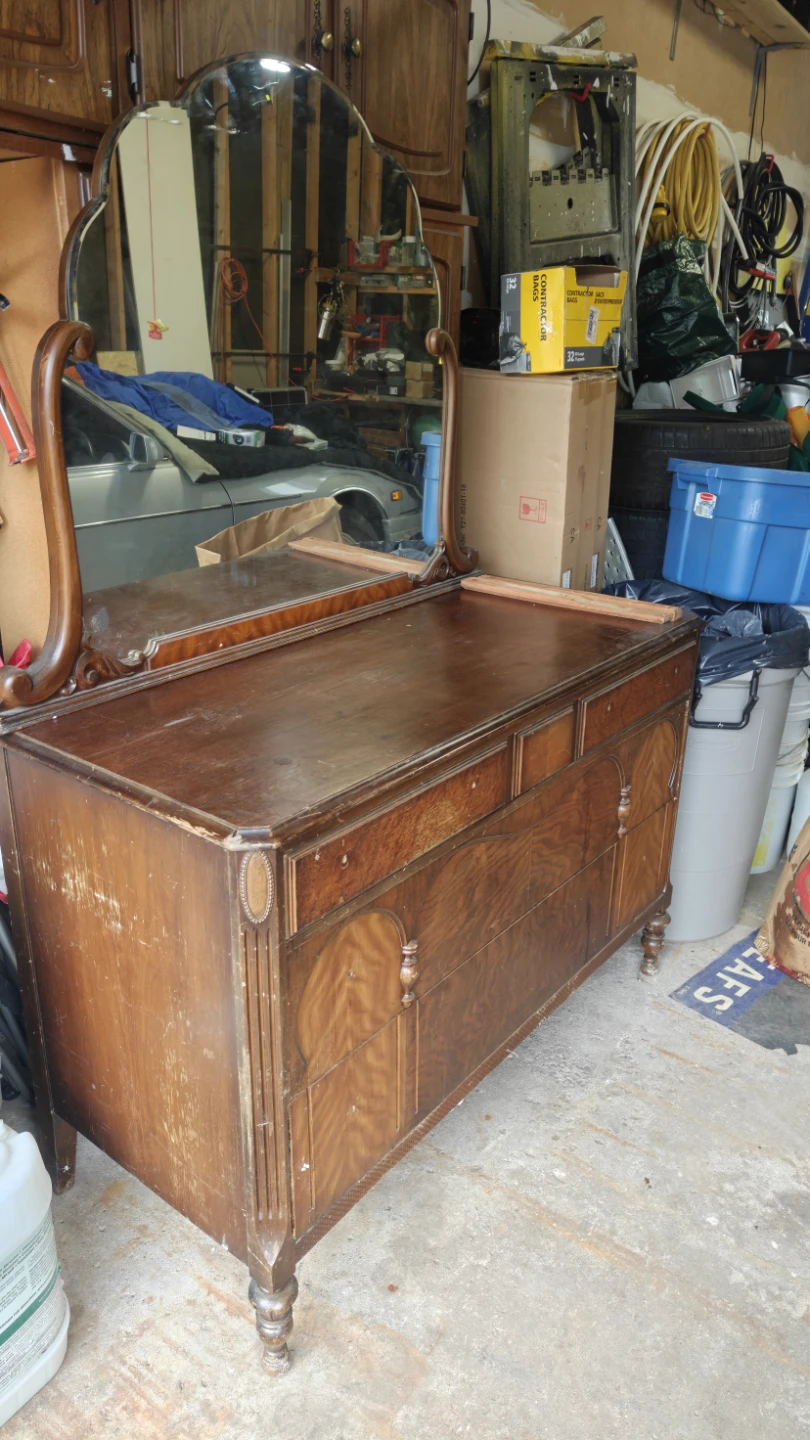 Free Vintage Wooden Dresser with Mirror
