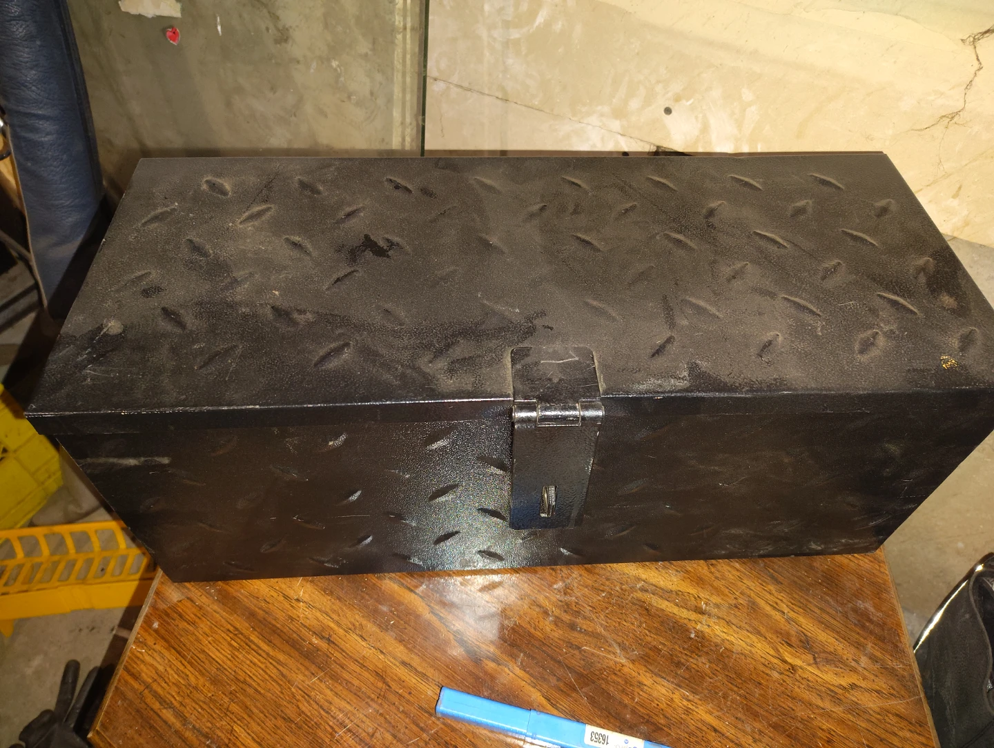 Black Steel Diamond Plate Toolbox
