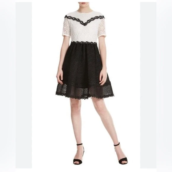 Maje Renald Bicolore Lace Dress - photo 3