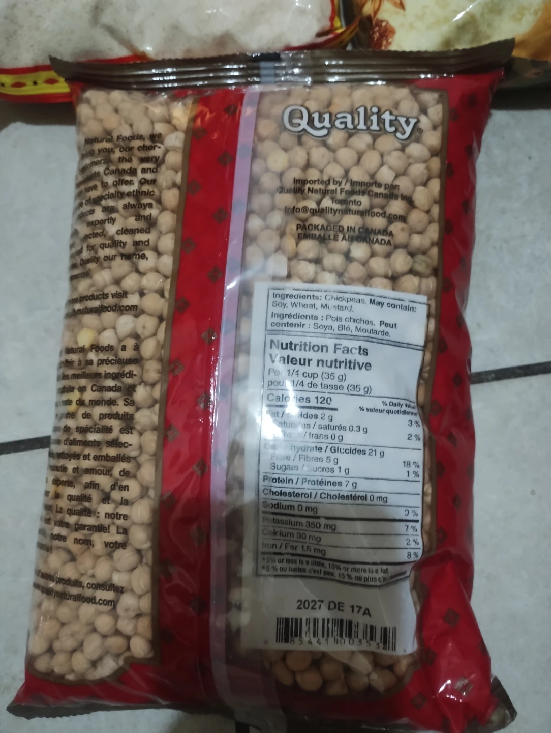 3-Pack Indian grocery Staples –Besan, Suji & Chickpeas - photo 2