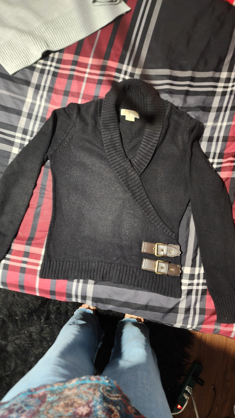 Michael Kors Black Wrap Sweater - photo 2