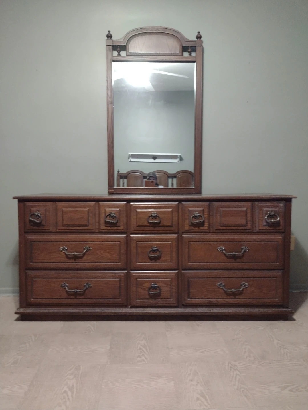 Wooden Dresser with Mirror