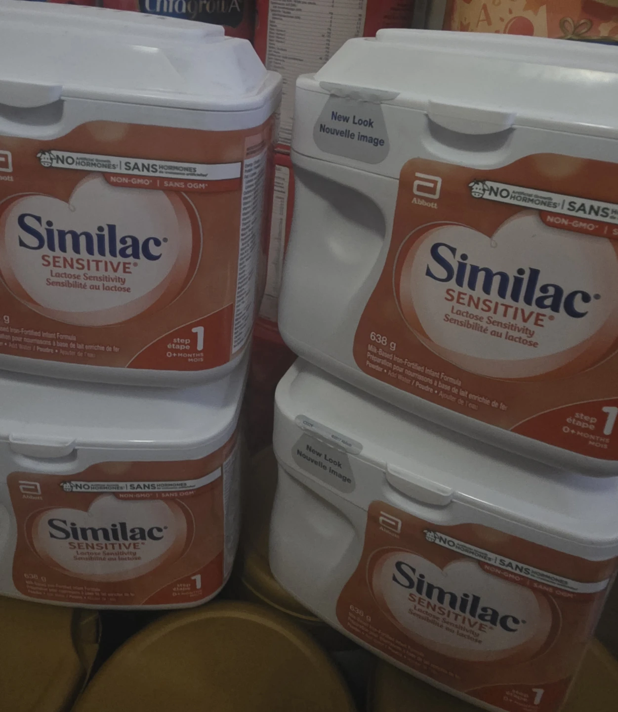 4 Similac Sensitive Step 1 Infant Formula Tubs