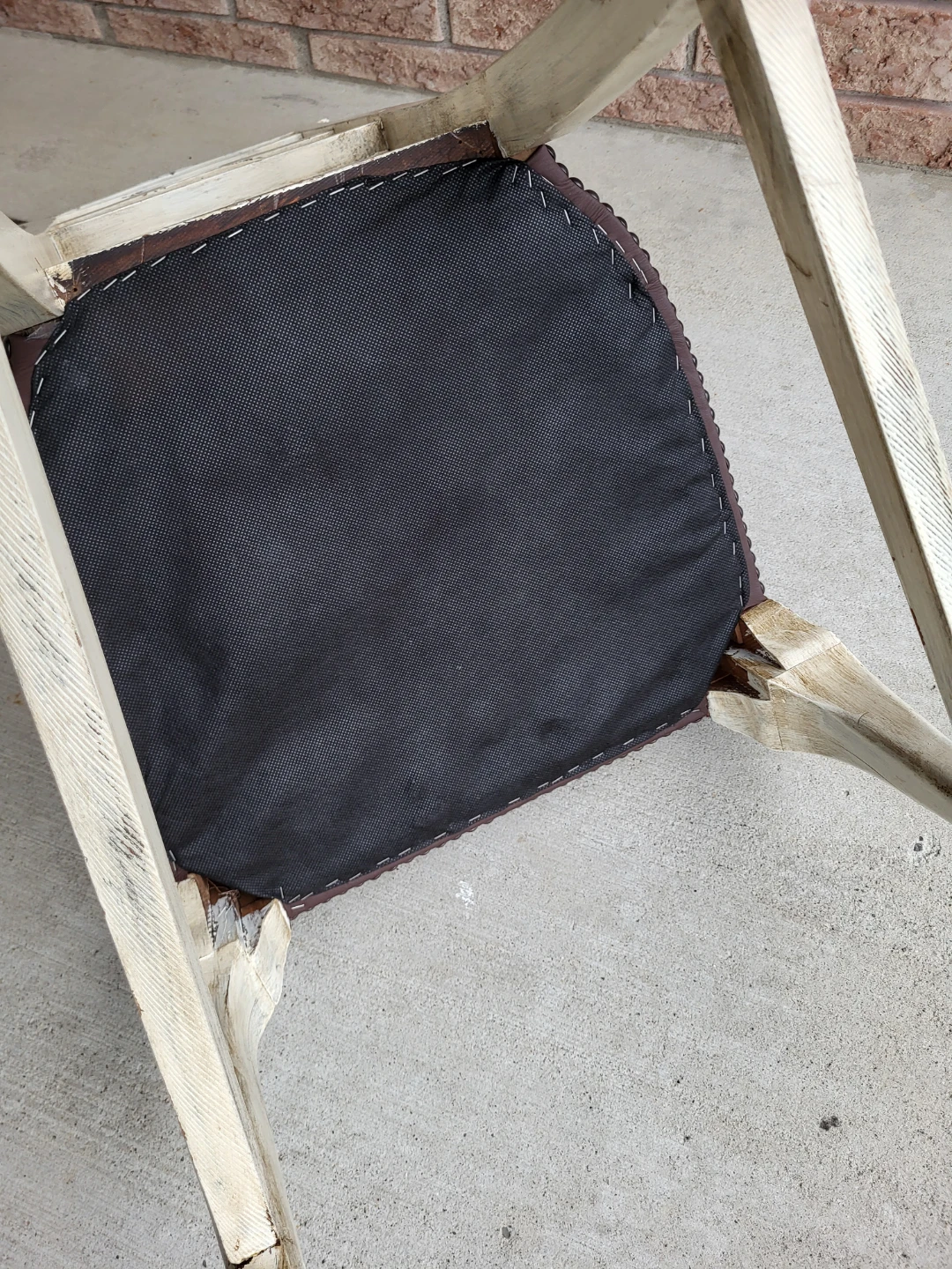 Distressed White Wooden Dining Chair - photo 5