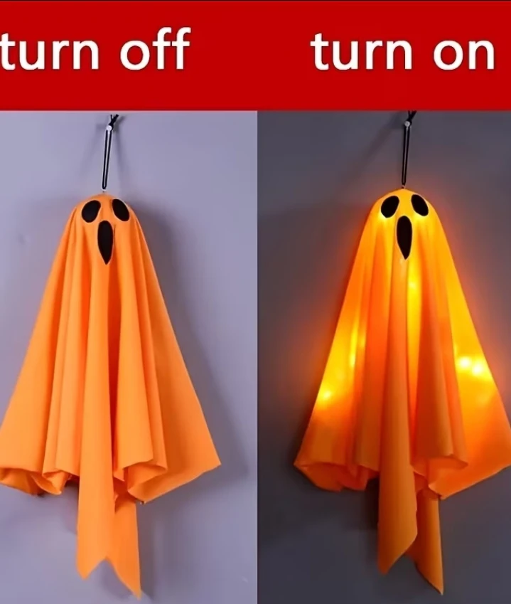 (BRAND NEW) 3-Piece LED Hanging Ghost Halloween Decor - photo 3