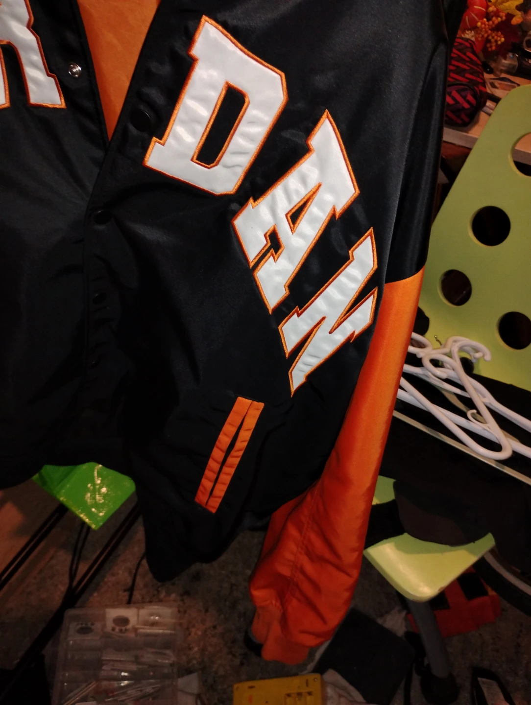 Jordan Black and Orange Varsity Jacket - photo 2