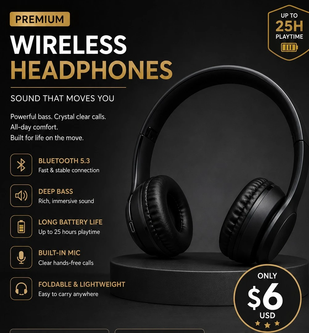 Premium Wireless Bluetooth Headphones