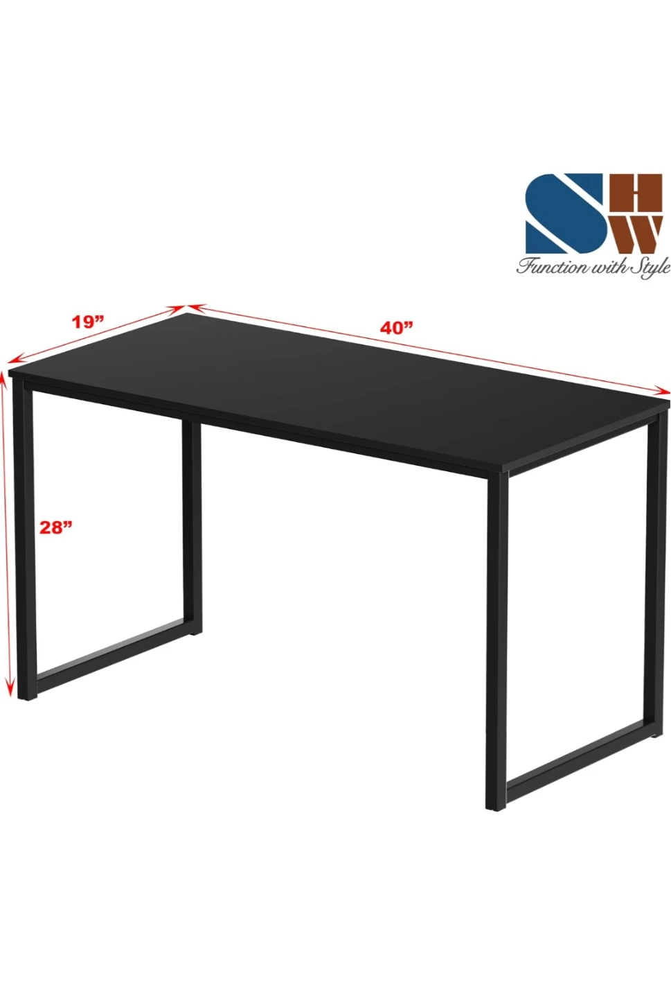 SHW Black Computer Desk - photo 3