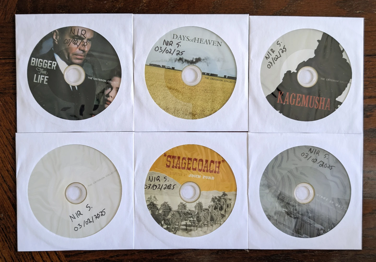 6 Criterion Collection Movie Discs Bundle