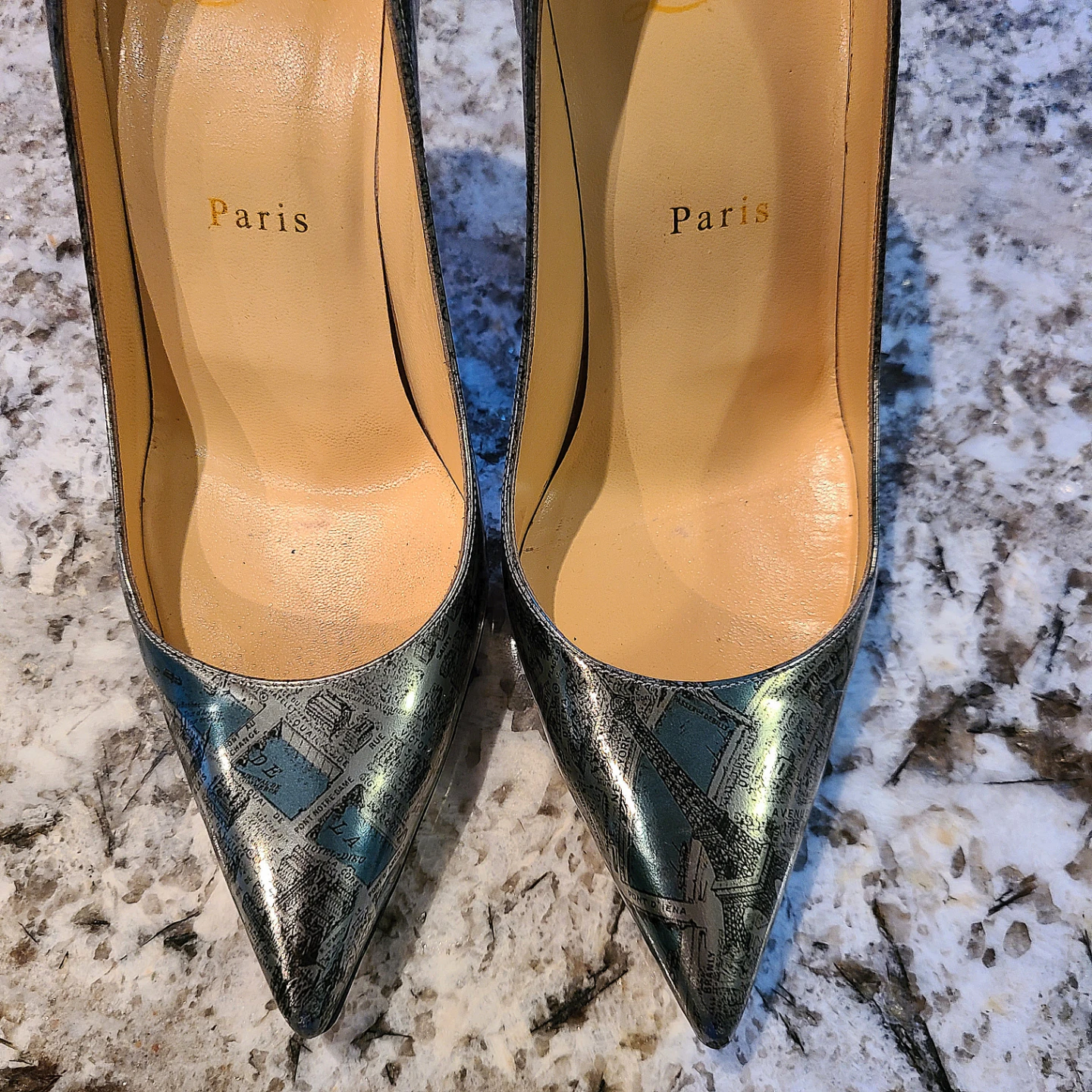 Christian Louboutin Newspaper Print Heels - photo 5