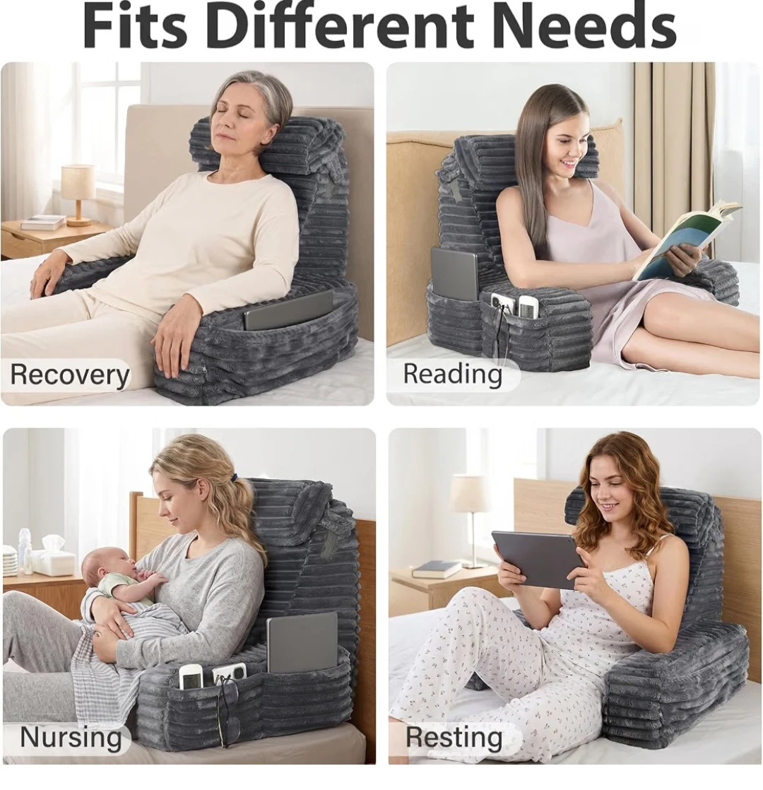 ENITYA Ivory Reading Pillow with Armrests – New - photo 3