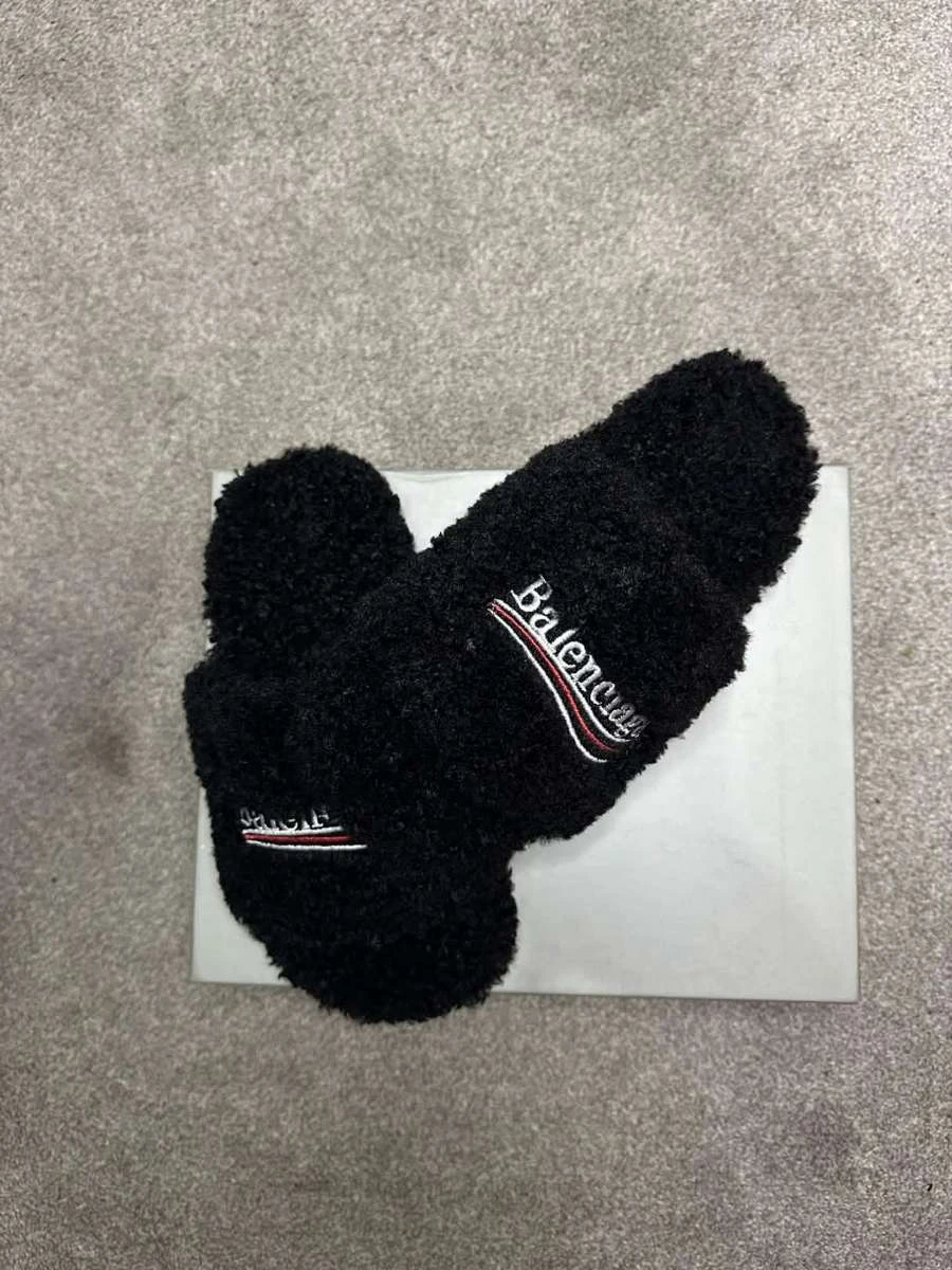 Balenciaga Faux Fur Slides