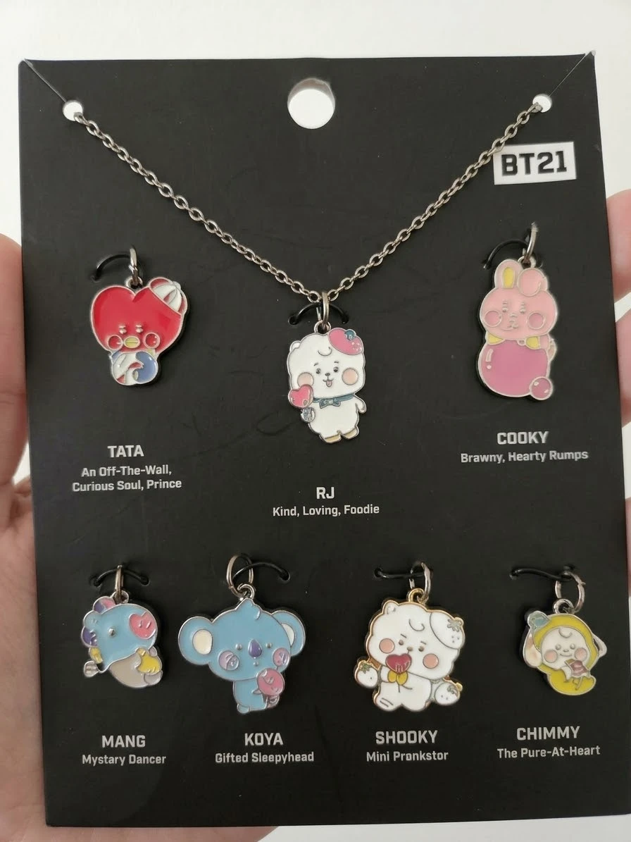 BT21 Character Pendant Necklace Set