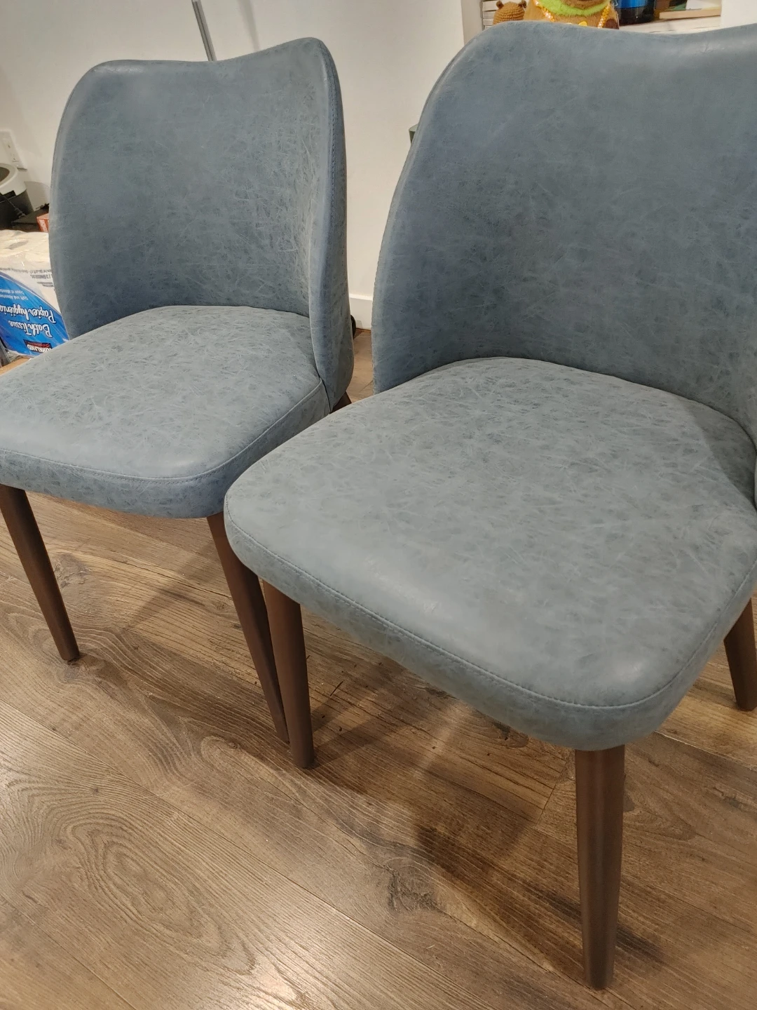 🧡BRAND NEW TWO PU LEATHER BLUE CHAIRS - photo 2