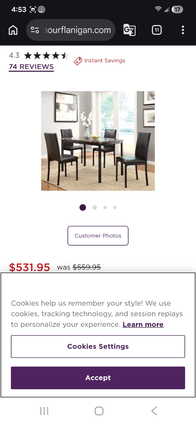Leather dining chairs Only no Table