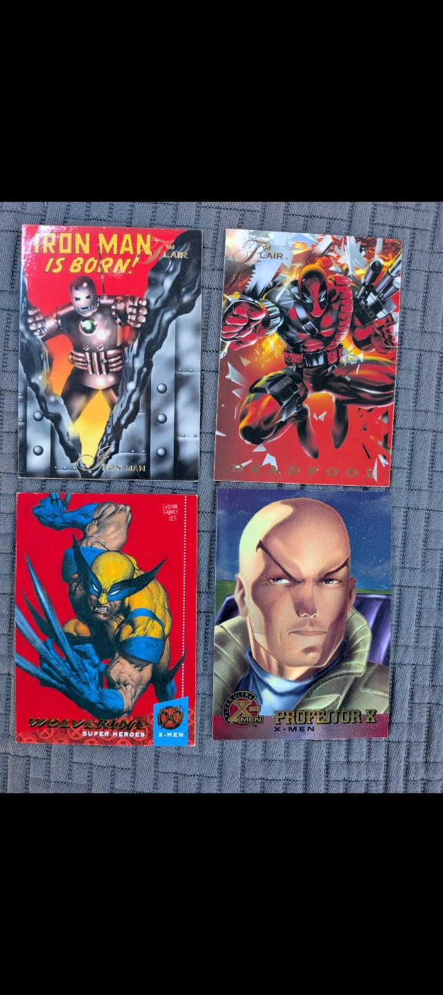 Set of 4 Vintage 1994 Marvel Fleer Ultra Trading Cards