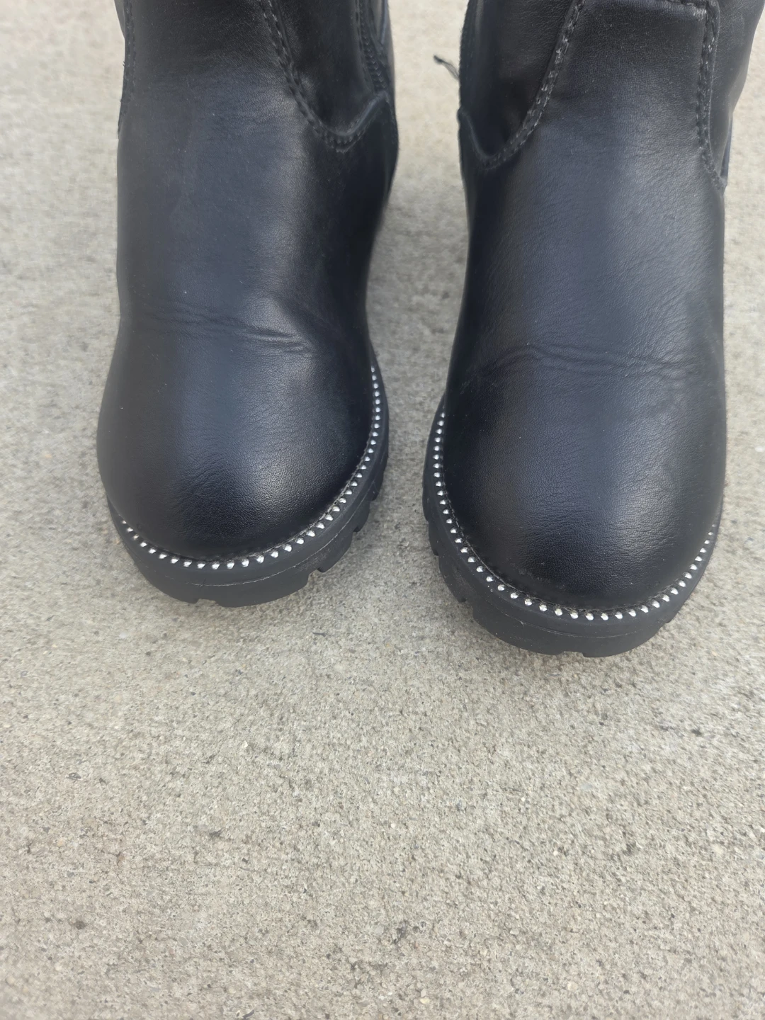 Black Studded Knee-High Boots - photo 2