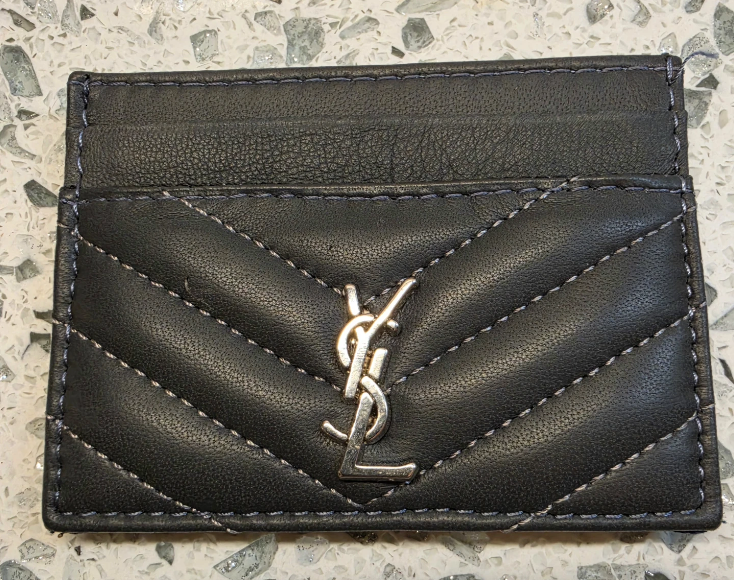 Saint Laurent YSL Quilted Leather Card Holder