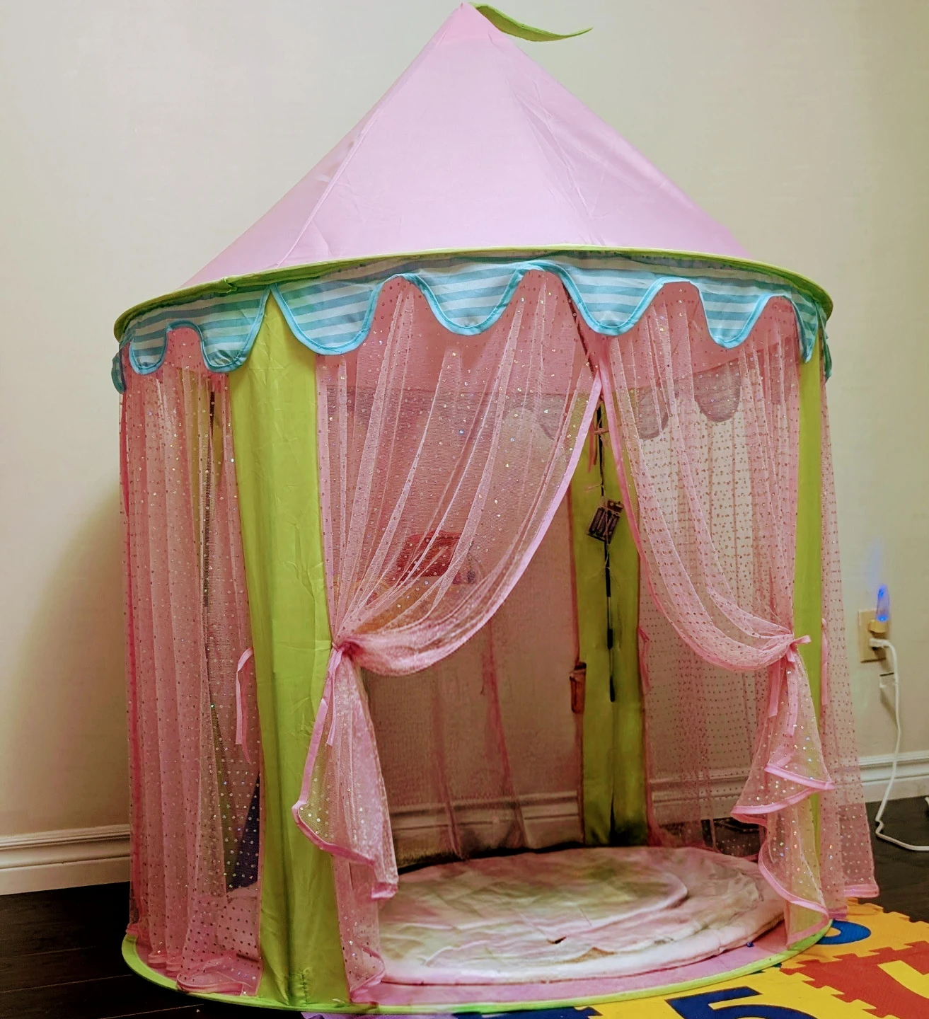 Kids Pink and Green Princess Play Tent