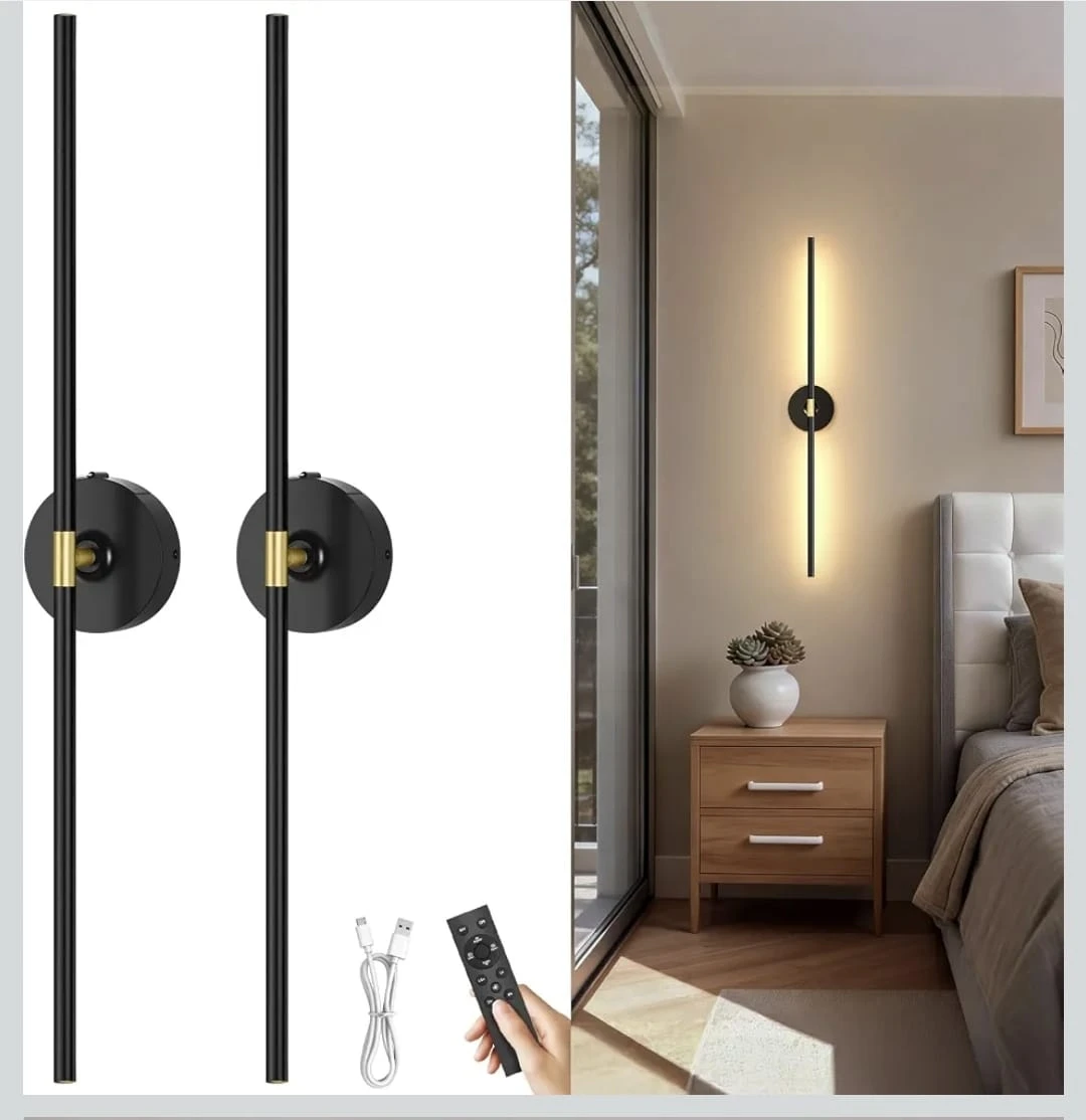 Set of 2 Modern Rotatable LED Wall Sconces