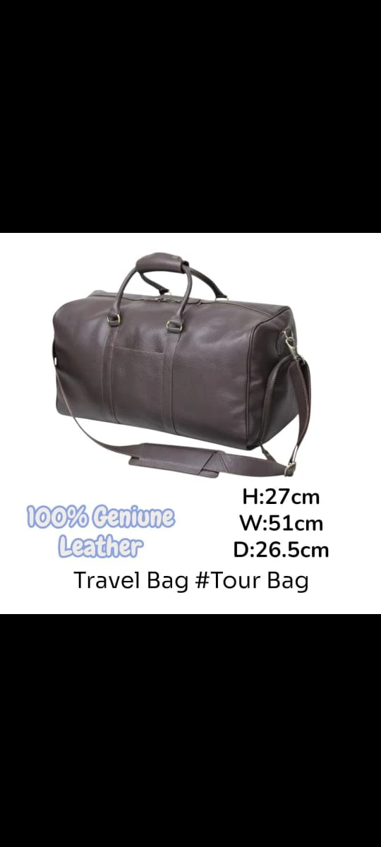Dark Brown Genuine Leather Travel Bag - photo 3