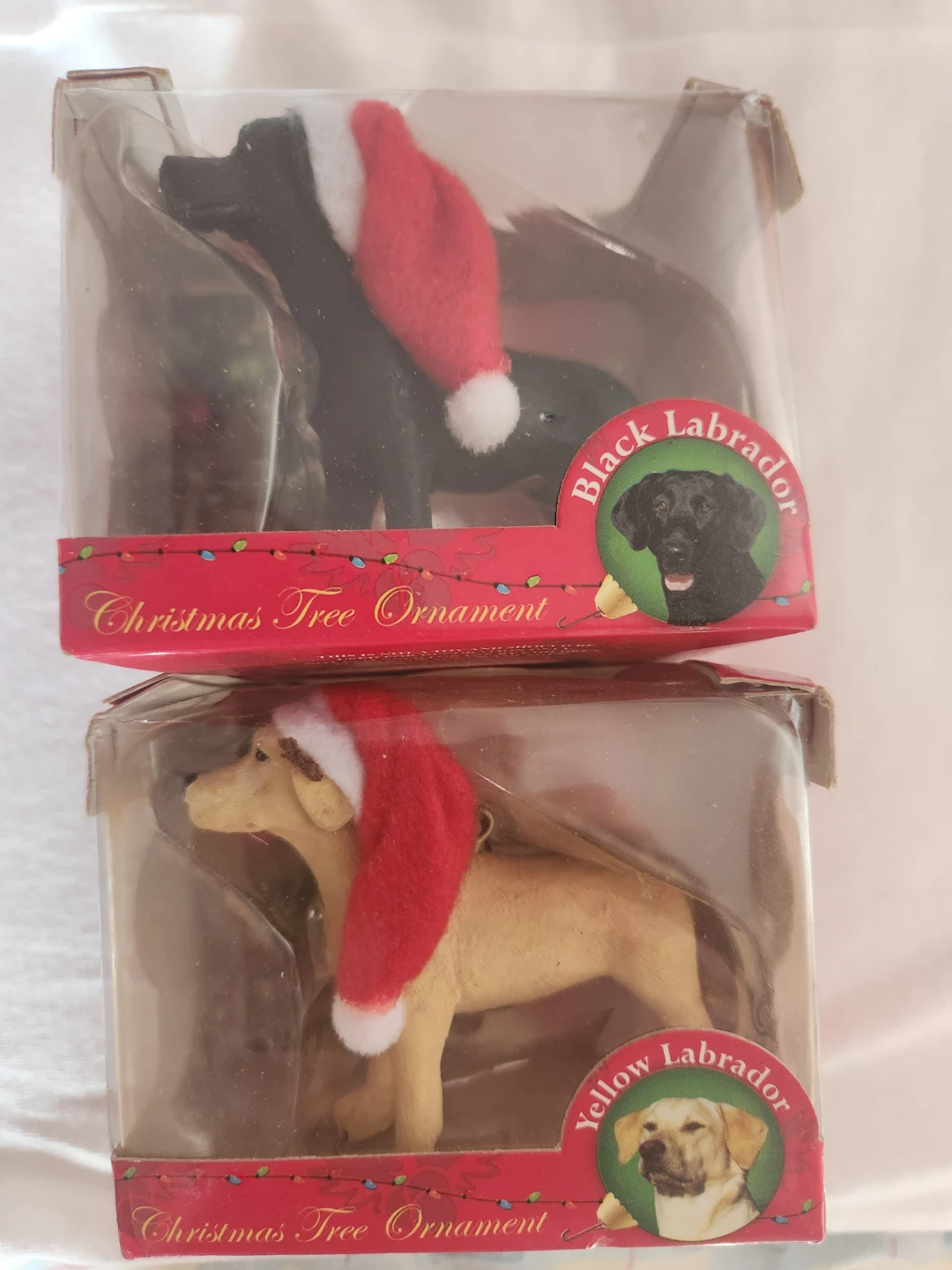 Black and Yellow Labrador Christmas Tree Ornaments