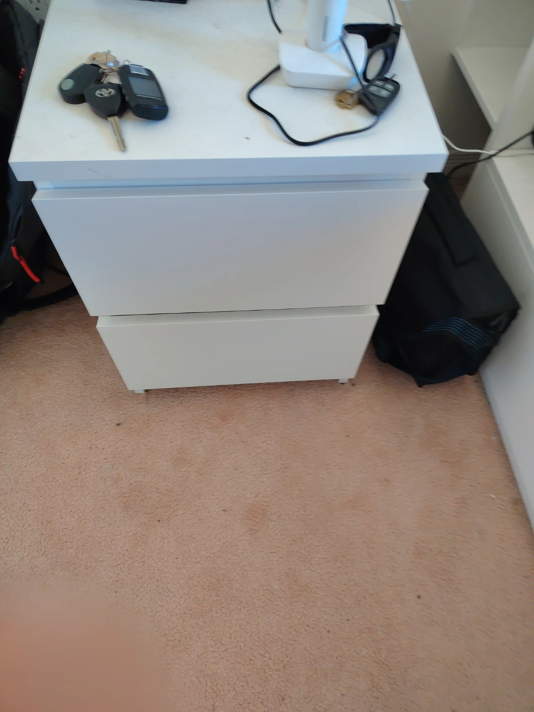 White IKEA Malm 2-drawer nightstand - photo 2