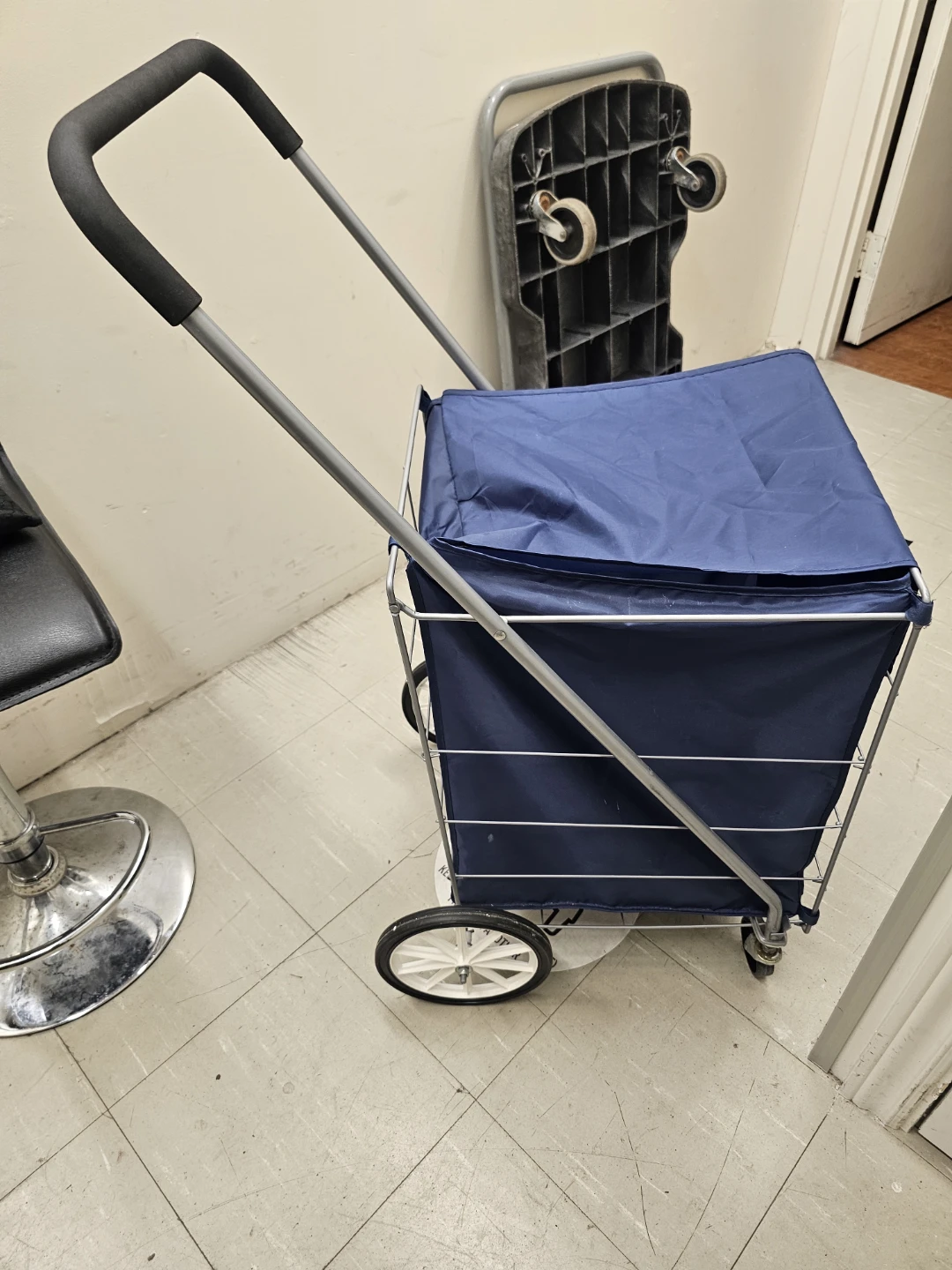 Blue Rolling Shopping Cart - photo 3
