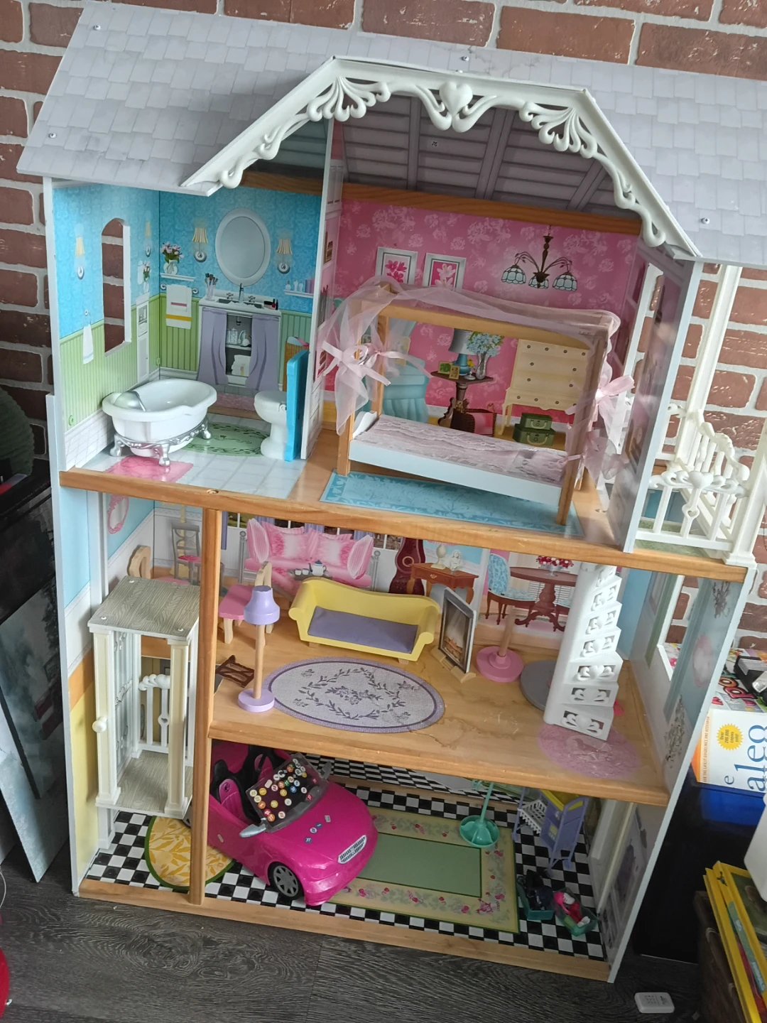 KidKraft Wooden Dollhouse with Furniture and Toy Car - photo 4
