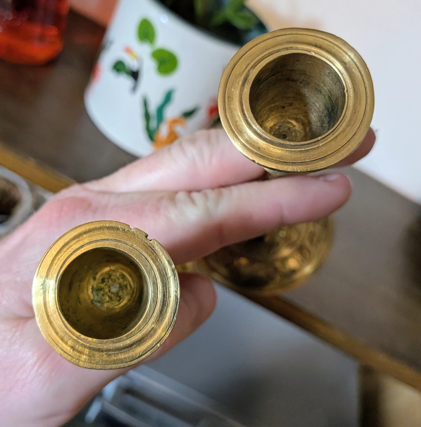 Vintage Brass Candlestick Holders, 6" Tall - photo 2