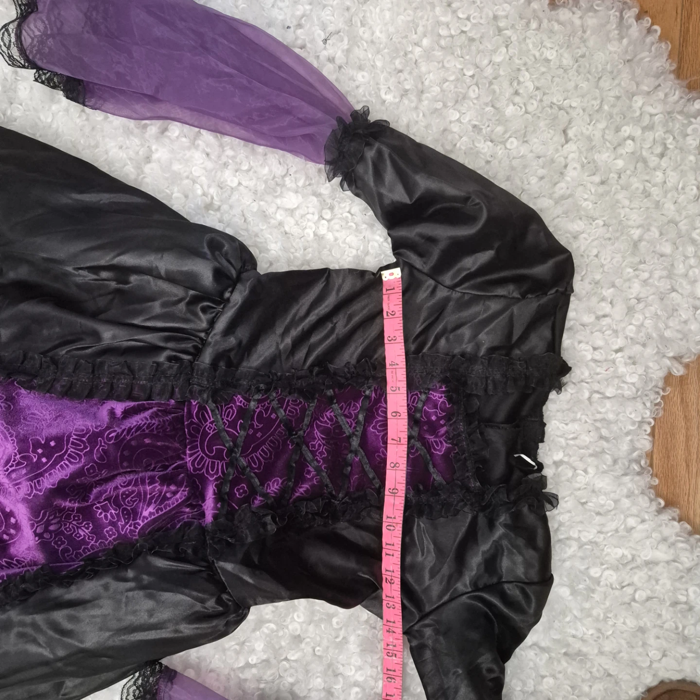 Witch Vampire Costume Dress & Hat Kids M L Halloween Cosplay - photo 4
