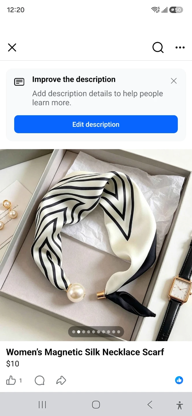 Women's Magnetic Silk Necklace Scarf - photo 5