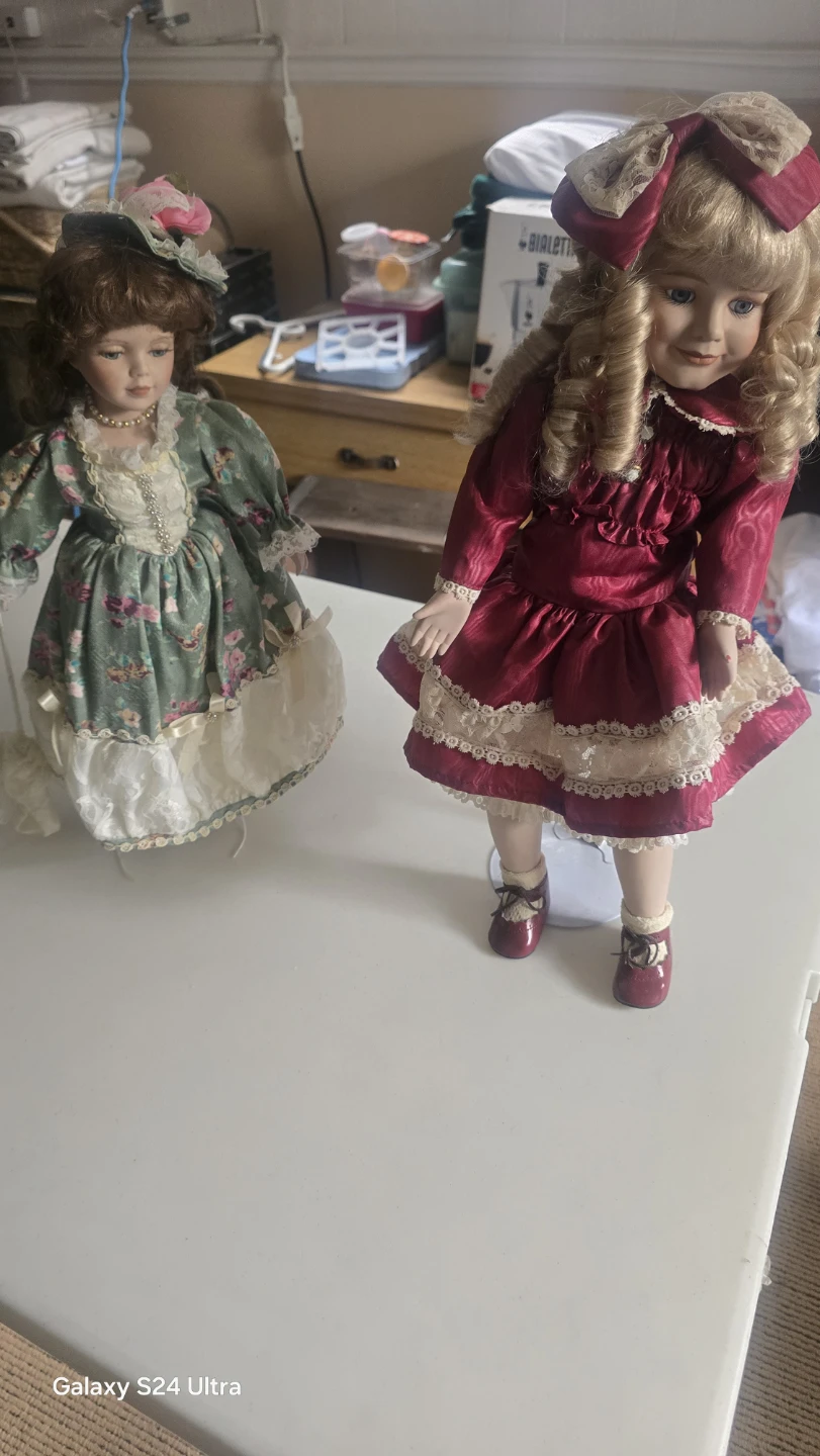 Two Vintage Porcelain Dolls