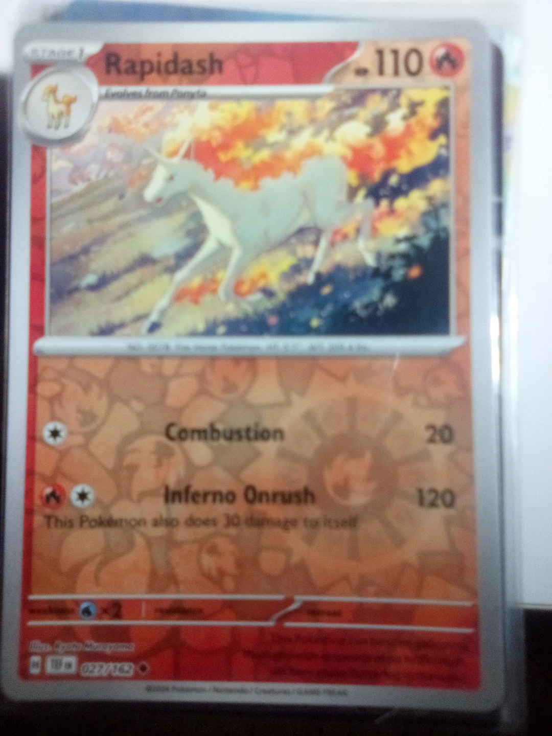 Pokemon Rapidash Trading Card