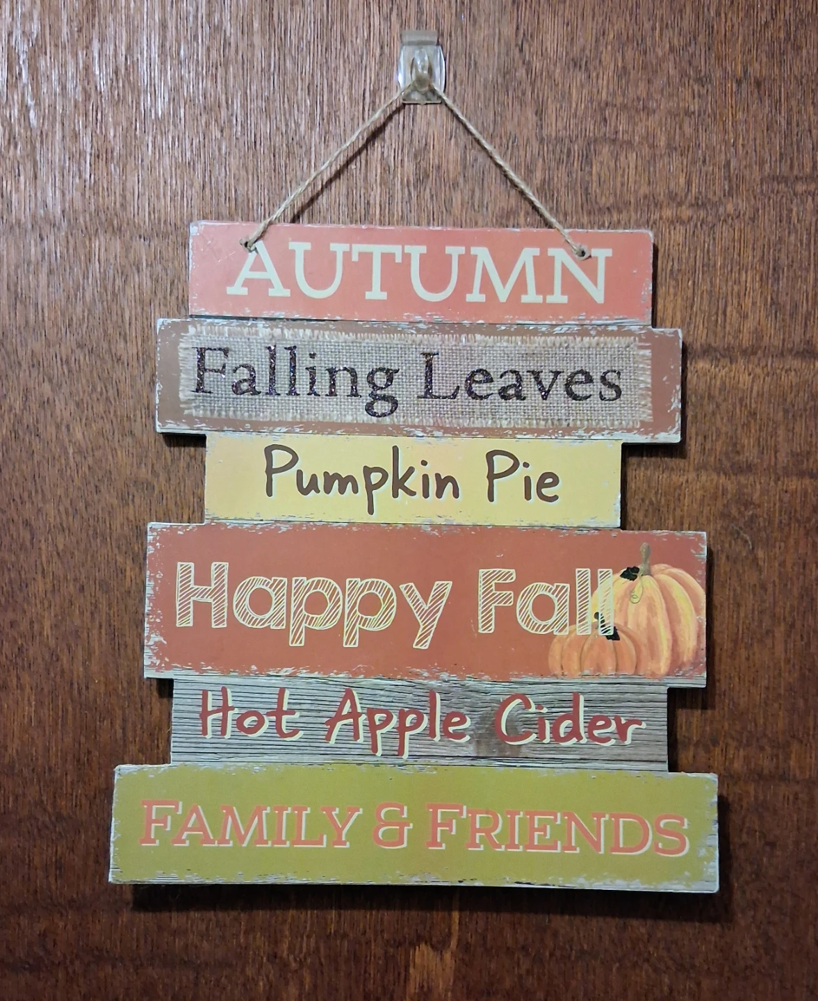 Autumn saying hanging sign