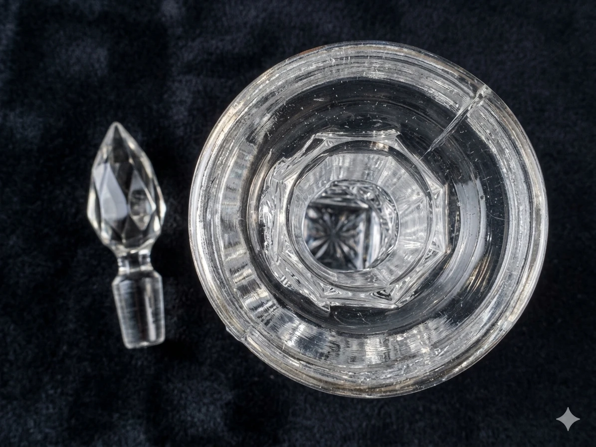 Vintage Miniature Decanter Scent Bottle w/ Faceted Stopper - photo 3
